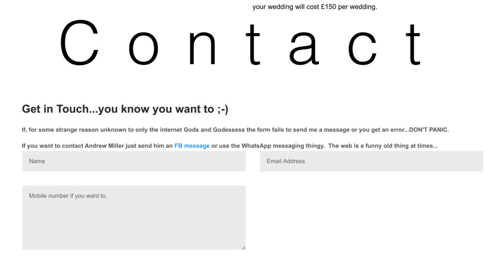 Andrew Miller Photography Contact Form