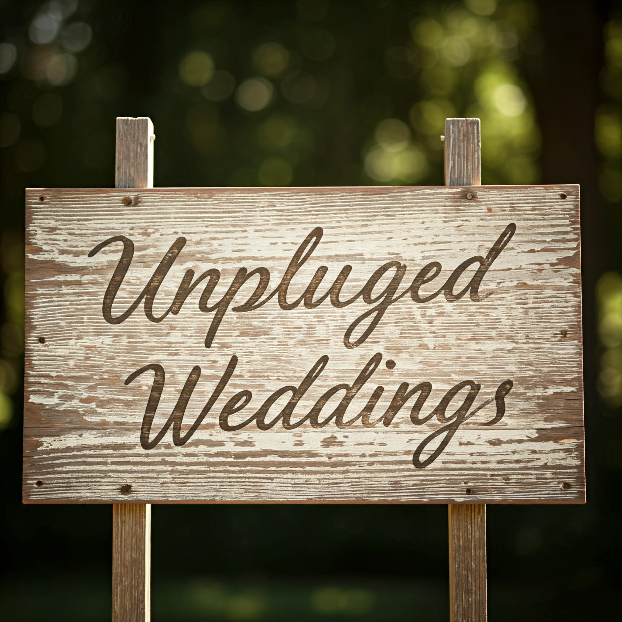 Unplugged Weddings – Wooden Sign – Andrew Miller Photography – Bristol Wedding Photographer Unplugged Weddings -